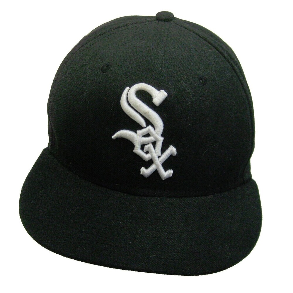 Chicago WHITE SOX Men's New Era Black Baseball Cap Logo Hat (Size 7) 59 Fifty